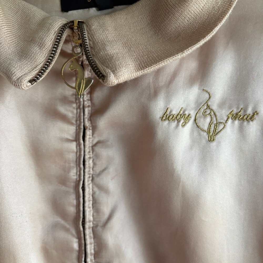 Baby Phat Women's 2X‎ Champagne Bomber Jacket Embroidered Logo Y2K - Picture 4 of 16